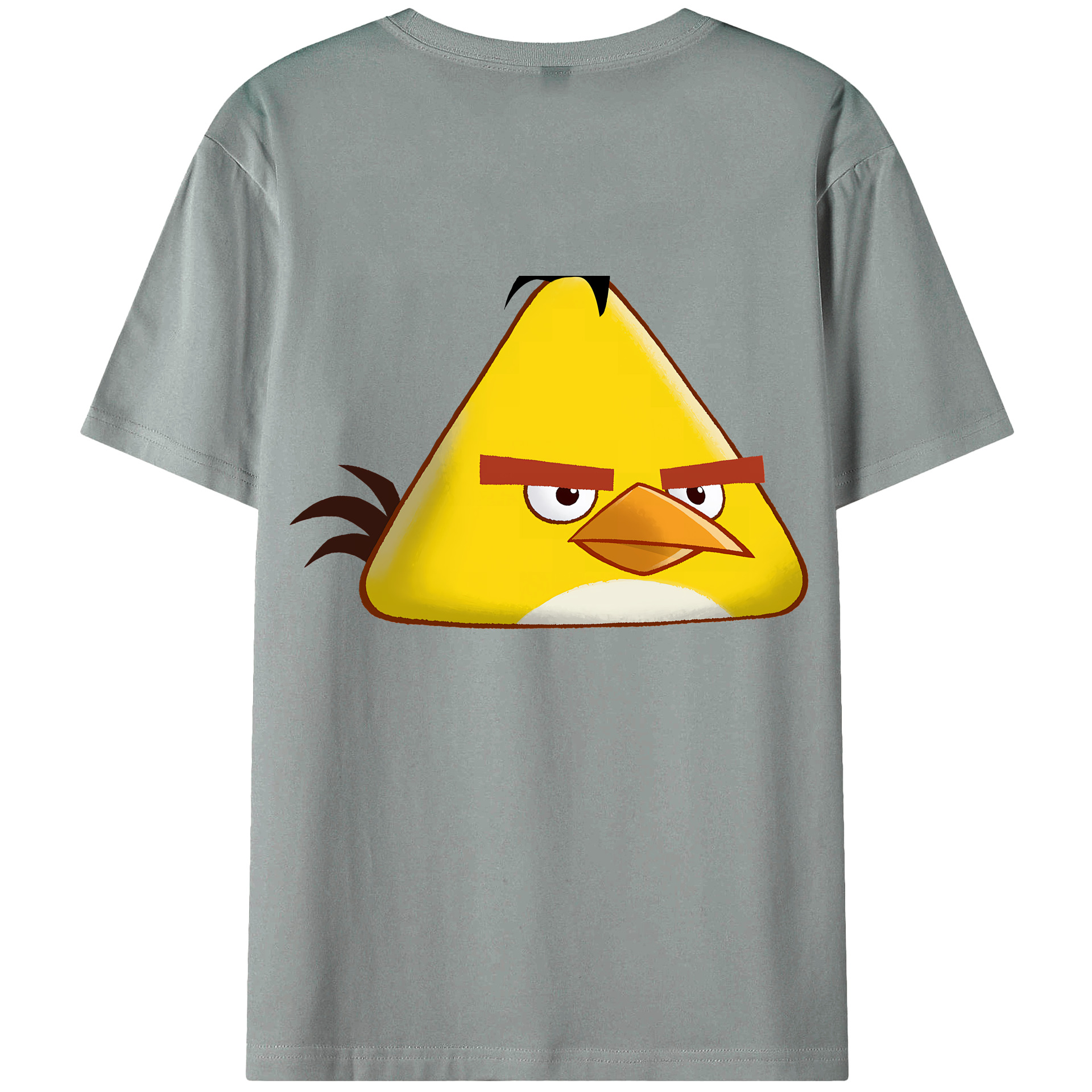 （画像用） Angry Birds アングリーバード 綿100％ メンズ半袖Tシャツ（バックプリント） 通気性
